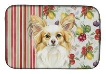 Load image into Gallery viewer, Lemon and White Papillon Vegetables Dish Drying Mat