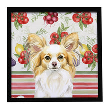 Load image into Gallery viewer, Lemon and White Papillon Vegetables Framed Metal Print