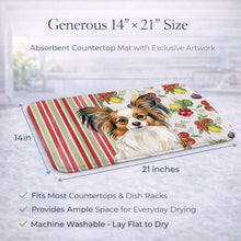 Load image into Gallery viewer, White with Sable Papillon Vegetables Dish Drying Mat