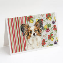 Load image into Gallery viewer, White with Sable Papillon Vegetables Greeting Cards Pack of 8