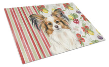 Load image into Gallery viewer, White with Sable Papillon Vegetables Glass Cutting Board