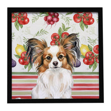 Load image into Gallery viewer, White with Sable Papillon Vegetables Framed Metal Print