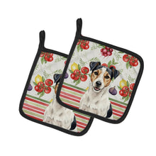 Load image into Gallery viewer, Parson Russell Terrier Vegetables Pair of Pot Holders