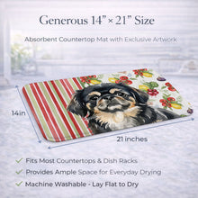 Load image into Gallery viewer, Black and Tan Pekingese Vegetables Dish Drying Mat