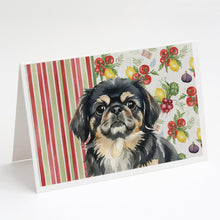 Load image into Gallery viewer, Black and Tan Pekingese Vegetables Greeting Cards Pack of 8