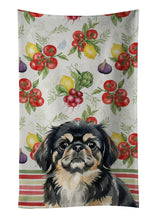 Load image into Gallery viewer, Black and Tan Pekingese Vegetables Kitchen Towel