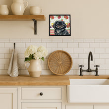 Load image into Gallery viewer, Black Pekingese Vegetables Framed Metal Print