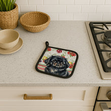Load image into Gallery viewer, Black Pekingese Vegetables Pair of Pot Holders