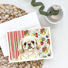 Load image into Gallery viewer, Cream Pekingese Vegetables Greeting Cards Pack of 8