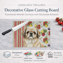 Load image into Gallery viewer, Fawn Pekingese Vegetables Glass Cutting Board