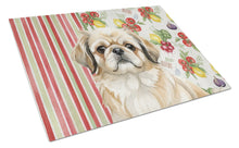 Load image into Gallery viewer, Fawn Pekingese Vegetables Glass Cutting Board