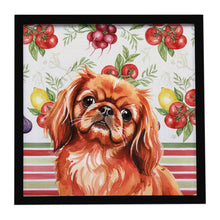 Load image into Gallery viewer, Red Pekingese Vegetables Framed Metal Print