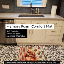Load image into Gallery viewer, Red Pekingese Vegetables Memory Foam Kitchen Mat
