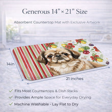 Load image into Gallery viewer, Sable Pekingese Vegetables Dish Drying Mat