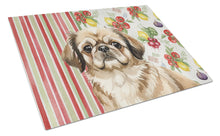 Load image into Gallery viewer, Sable Pekingese Vegetables Glass Cutting Board