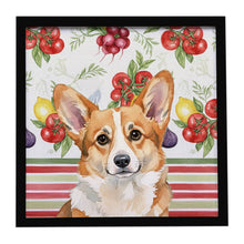 Load image into Gallery viewer, Corgi Vegetables Framed Metal Print