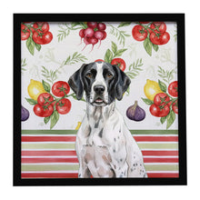 Load image into Gallery viewer, Black and White Pointer Vegetables Framed Metal Print