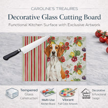 Load image into Gallery viewer, Orange and White Pointer Vegetables Glass Cutting Board