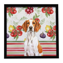 Load image into Gallery viewer, Orange and White Pointer Vegetables Framed Metal Print