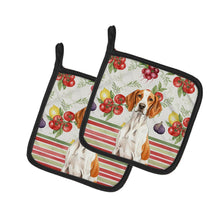 Load image into Gallery viewer, Orange and White Pointer Vegetables Pair of Pot Holders