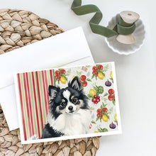 Load image into Gallery viewer, Black and White Pomeranian Vegetables Greeting Cards Pack of 8