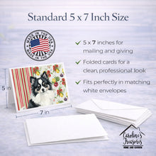 Load image into Gallery viewer, Black and White Pomeranian Vegetables Greeting Cards Pack of 8