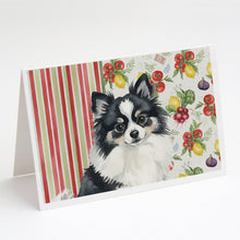 Load image into Gallery viewer, Black and White Pomeranian Vegetables Greeting Cards Pack of 8