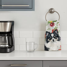 Load image into Gallery viewer, Black and White Pomeranian Vegetables Kitchen Towel