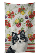 Load image into Gallery viewer, Black and White Pomeranian Vegetables Kitchen Towel