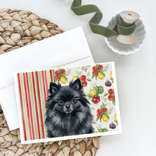 Load image into Gallery viewer, Black Pomeranian Vegetables Greeting Cards Pack of 8