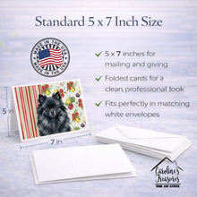 Load image into Gallery viewer, Black Pomeranian Vegetables Greeting Cards Pack of 8