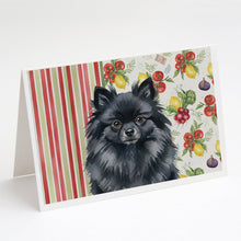 Load image into Gallery viewer, Black Pomeranian Vegetables Greeting Cards Pack of 8