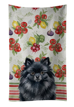 Load image into Gallery viewer, Black Pomeranian Vegetables Kitchen Towel