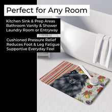 Load image into Gallery viewer, Black Pomeranian Vegetables Memory Foam Kitchen Mat