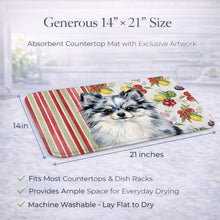 Load image into Gallery viewer, Blue Merle Pomeranian Vegetables Dish Drying Mat