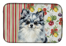 Load image into Gallery viewer, Blue Merle Pomeranian Vegetables Dish Drying Mat