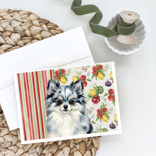 Load image into Gallery viewer, Blue Merle Pomeranian Vegetables Greeting Cards Pack of 8
