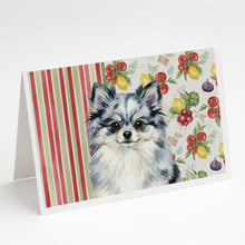 Load image into Gallery viewer, Blue Merle Pomeranian Vegetables Greeting Cards Pack of 8