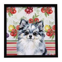 Load image into Gallery viewer, Blue Merle Pomeranian Vegetables Framed Metal Print