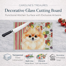 Load image into Gallery viewer, Pomeranian Vegetables Glass Cutting Board
