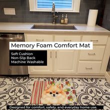 Load image into Gallery viewer, Pomeranian Vegetables Memory Foam Kitchen Mat