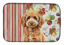 Load image into Gallery viewer, Miniature Apricot Poodle Vegetables Dish Drying Mat