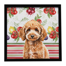 Load image into Gallery viewer, Miniature Apricot Poodle Vegetables Framed Metal Print