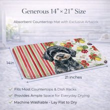 Load image into Gallery viewer, Miniature Black Poodle Vegetables Dish Drying Mat