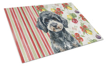 Load image into Gallery viewer, Miniature Black Poodle Vegetables Glass Cutting Board