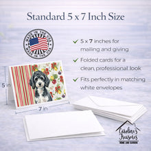 Load image into Gallery viewer, Miniature Parti Poodle Vegetables Greeting Cards Pack of 8