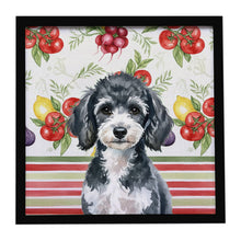 Load image into Gallery viewer, Miniature Parti Poodle Vegetables Framed Metal Print