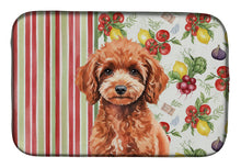 Load image into Gallery viewer, Miniature Red Poodle Vegetables Dish Drying Mat