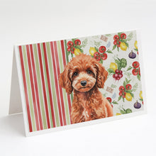 Load image into Gallery viewer, Miniature Red Poodle Vegetables Greeting Cards Pack of 8