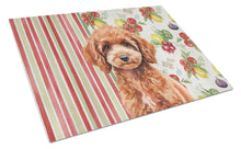 Load image into Gallery viewer, Miniature Red Poodle Vegetables Glass Cutting Board